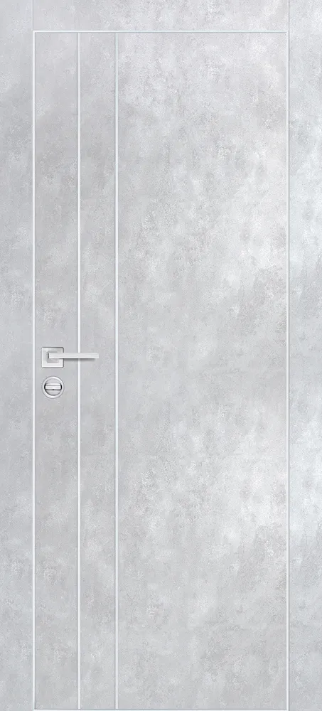 Межкомнатная дверь PX-14  AL кромка с 4-х ст. Серый бетон